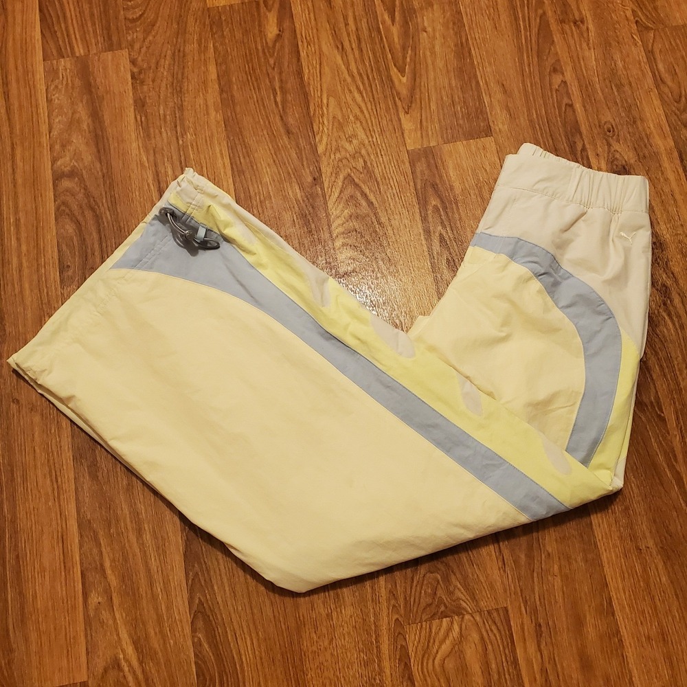 Puma Cream and Gray Track Pants
